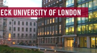 HCA Fully-FundedPhD Studentships at Birkbeck, University of London in UK, 2018
