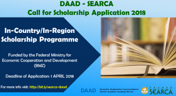 DAAD-SEARCA In-Country/In-RegionPh D and Master Scholarship for SEAMEO Member Countries, 2018