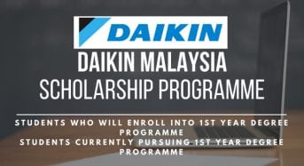 Daikin Malaysia Group Scholarship Program for Malaysian Students in Malaysia, 2018
