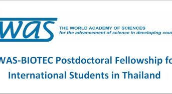 TWAS-BIOTEC Postdoctoral Fellowship for International Students in Thailand