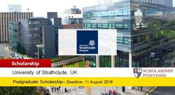 University of Strathclyde Presidents funding for International Students in UK, 2019