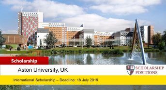 Welcome to Aston funding for International Students in UK, 2019