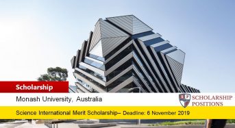 Science International Merit Grant at Monash University in Australia