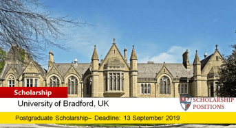 University of Bradford MSc Management International Scholarship in the UK, 2020
