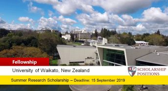 University of Waikato Summer Research Scholarships in New Zealand
