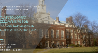 STIAS Iso Lomso Fellowships for African Scholars in South Africa 2020-2023