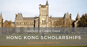 University of Toronto Hong Kong Scholarships in Canada, 2020