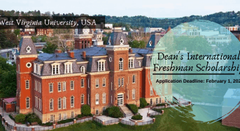 Dean’s International Freshman Scholarship at West Virginia University, USA