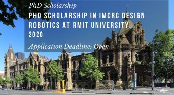 PhD Scholarship in IMCRC Design Robotics at RMIT University, 2020