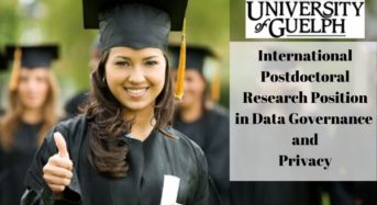 International Postdoctoral Research Position in Data Governance & Privacy at University of Guelph, Canada