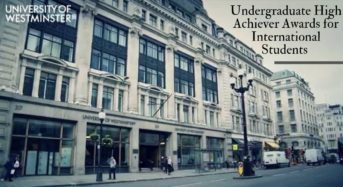 Westminster Undergraduate High Achiever Awards for International Students in UK, 2020
