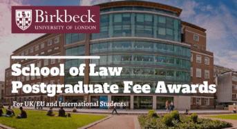 Birkbeck University of London School of Law Postgraduate Fee Awards for International Students