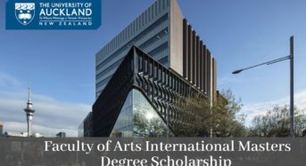 Faculty of Arts International Masters Degree Scholarship at University of Auckland, 2020