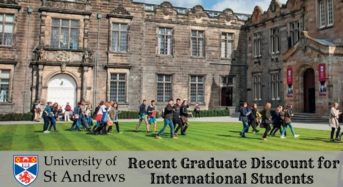 Recent Graduate Discount for International Students at University of St Andrews in UK, 2020