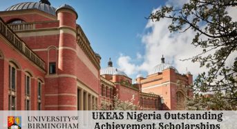 UKEAS Nigeria Outstanding Achievement Scholarships at University of Birmingham in UK, 2020