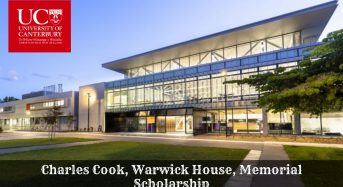 University of Canterbury International Charles Cook, Warwick House, Memorial Scholarship in New Zealand