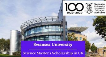 Swansea University Science Master’s funding for UK and EU Students in UK
