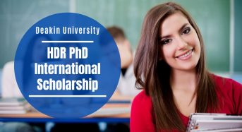 Deakin University HDR PhD international awards in Australia, 2020