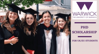 University of Warwick PhD Positionsin UK, 2020