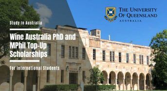 UQ Wine Australia PhD and MPhil Top-Upinternational awards, 2020