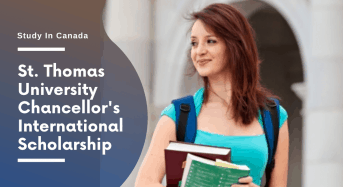 St. Thomas University Chancellor’s International Scholarship in Canada