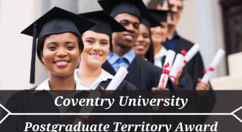 Coventry University Postgraduate Territory Award in UK