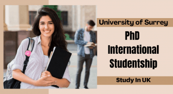University of Surrey PhD International Studentship in UK