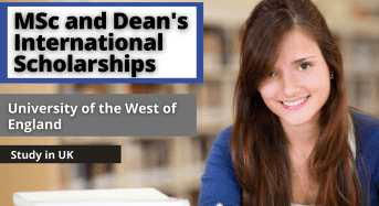 Faculty of Health and Applied Science MSc and Dean’s international awards, UK