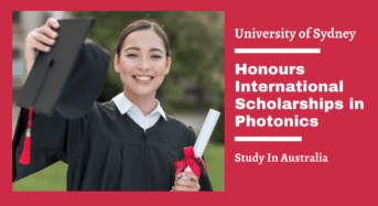 University of Sydney Honours International Scholarships in Photonics, Australia