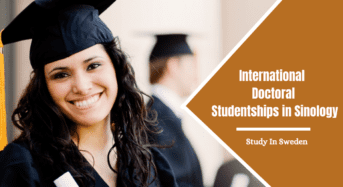 International Doctoral Studentships in Sinology at University of Gothenburg, Sweden
