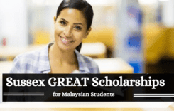Sussex GREAT Scholarships for Malaysian Students in UK